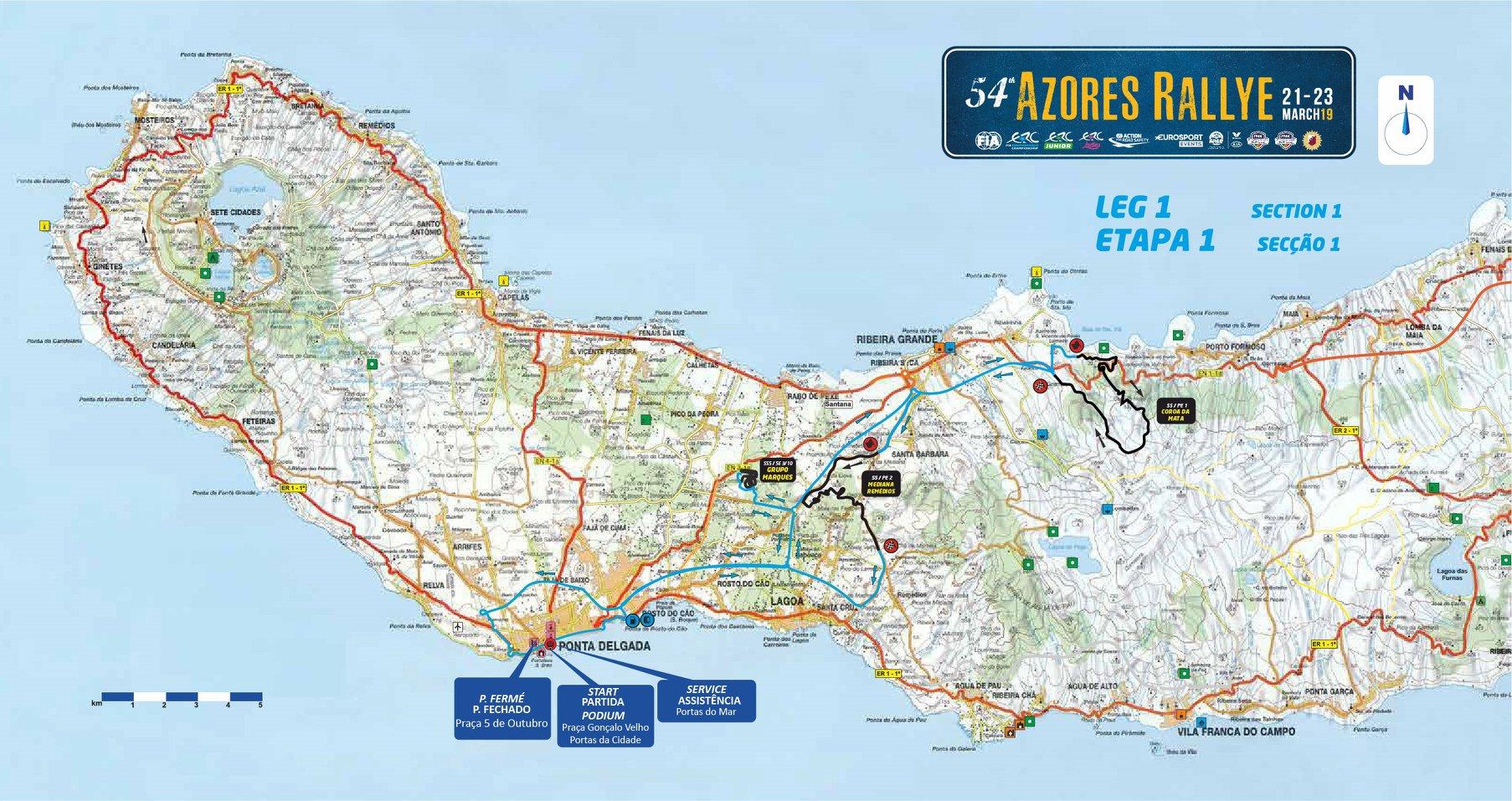 Mapa Azores Rallye 2019