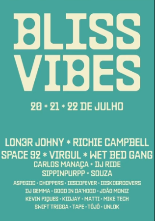 Bilhetes e Cartaz Bliss Vibes 2023 - Festival Ilha de São Miguel - Açores